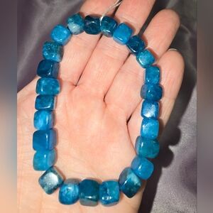 8mm Cube Apatite Bracelet